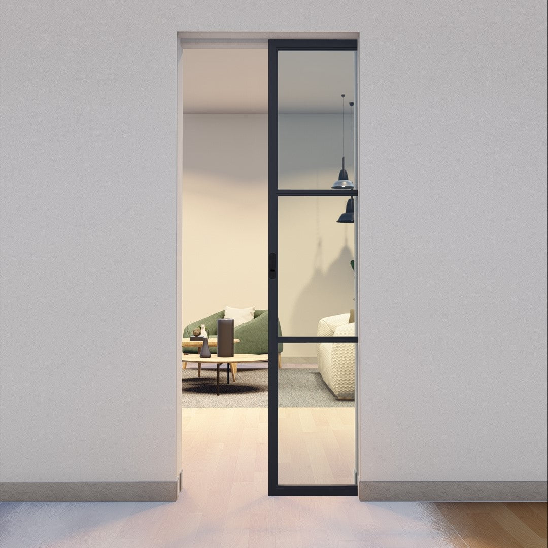 Pre-Order: Light 3 Single Interior Pocket Door | Steel Pocket Doors (Ships 16-18 Weeks) - Image 2
