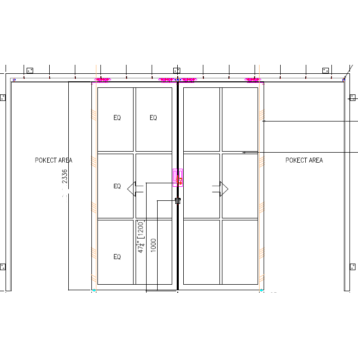 Pre-Order: Light 6 Interior - Double Pocket Door | Steel Pocket Doors (Ships 16-18 Weeks) - Image 3
