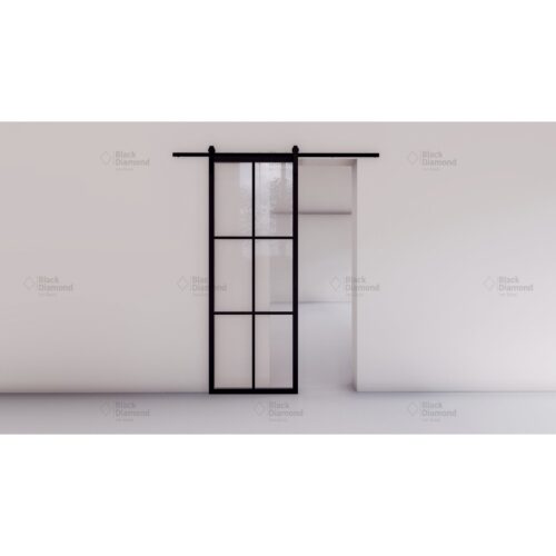 Pre-Order: Light 6 Barn Door - Single | Steel Interior Door (Ships 16-18 Weeks)