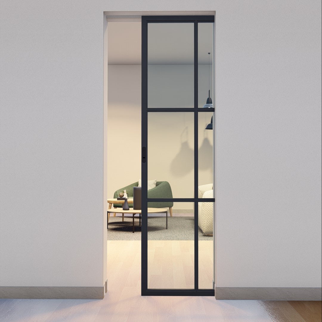 Pre-Order: Light 6 Single Interior Pocket Door | Steel Pocket Doors (Ships 16-18 Weeks) - Image 2