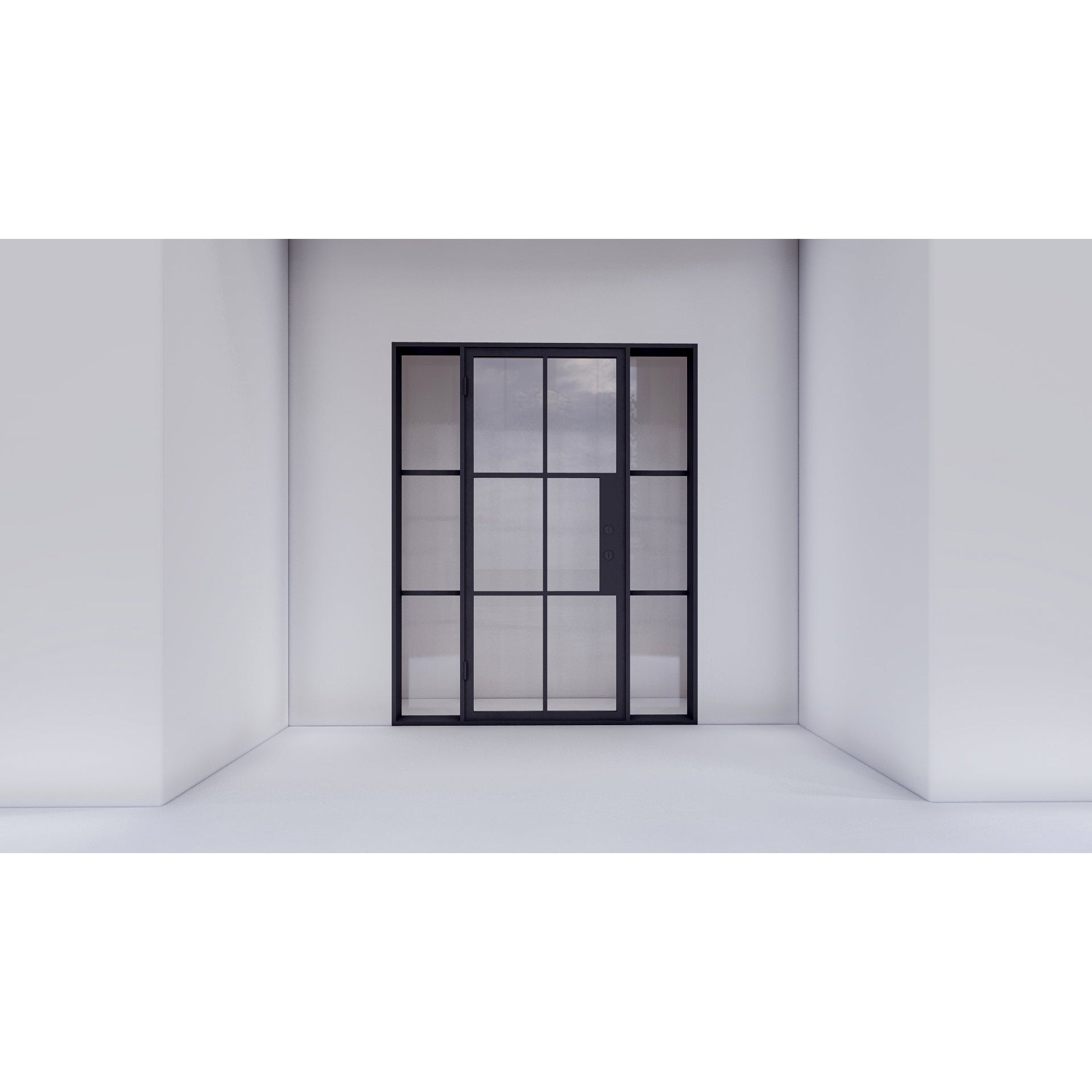 Light 6 - Single + Sidelights | Steel French Doors - Image 3